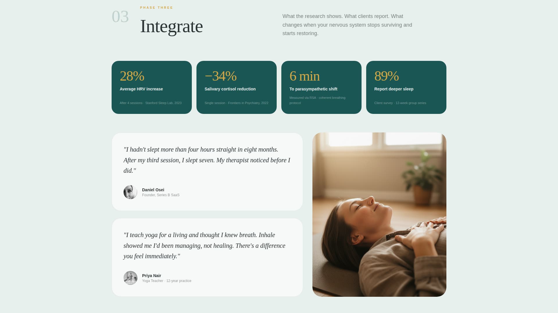 Inhale - Restorative Breathwork Landing Page Template