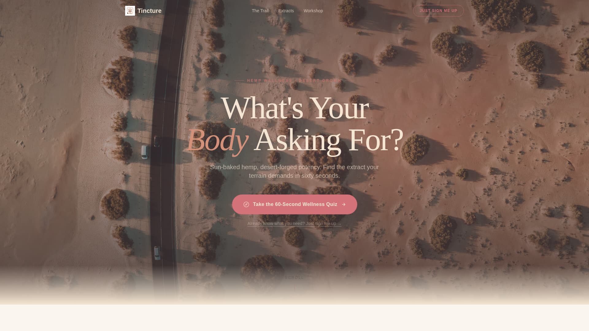 Tincture - Restorative Hemp Wellness Landing Page Template