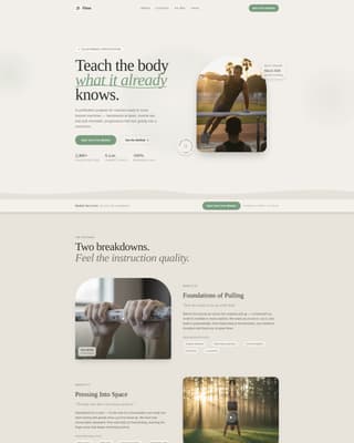 Flow - Empowering Calisthenics Landing Page Template