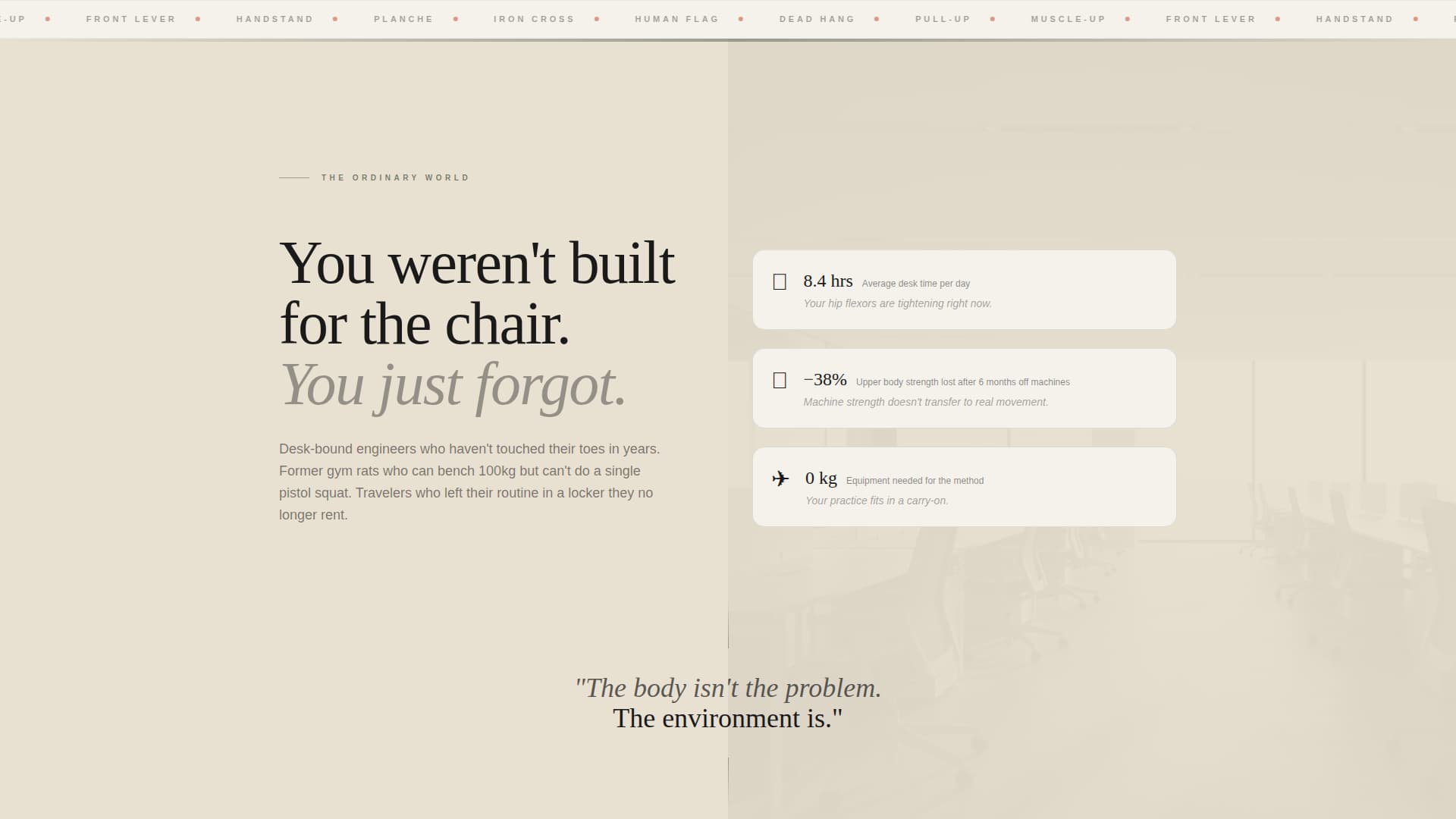 Bodyweight - Immersive Calisthenics Landing Page Template