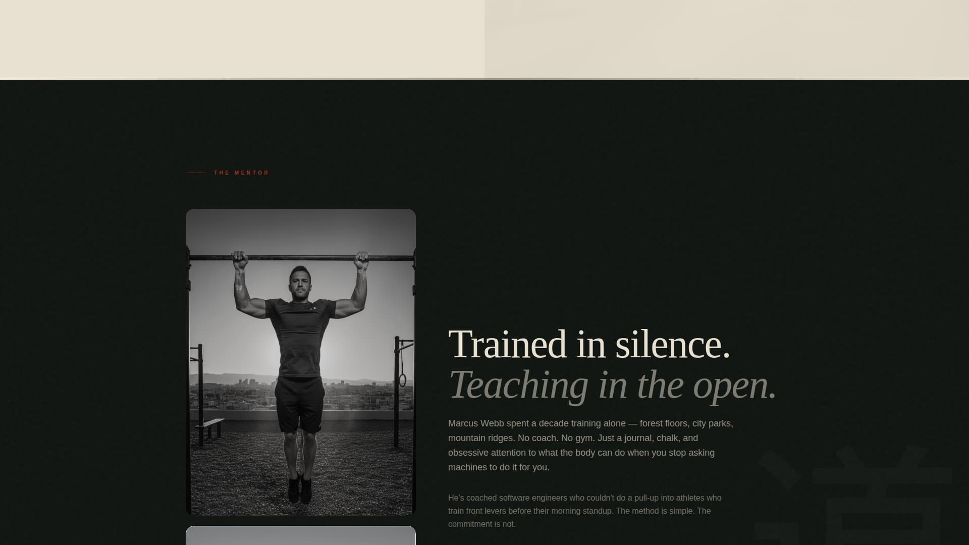 Bodyweight - Immersive Calisthenics Landing Page Template