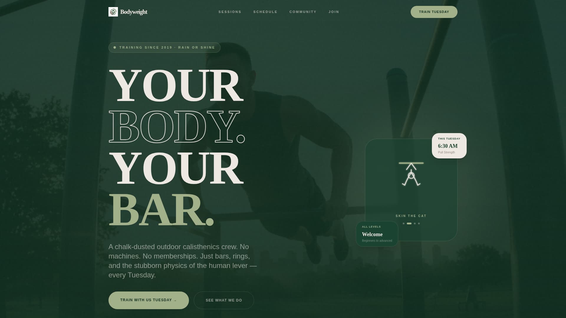 Bodyweight - Dynamic Calisthenics Landing Page Template