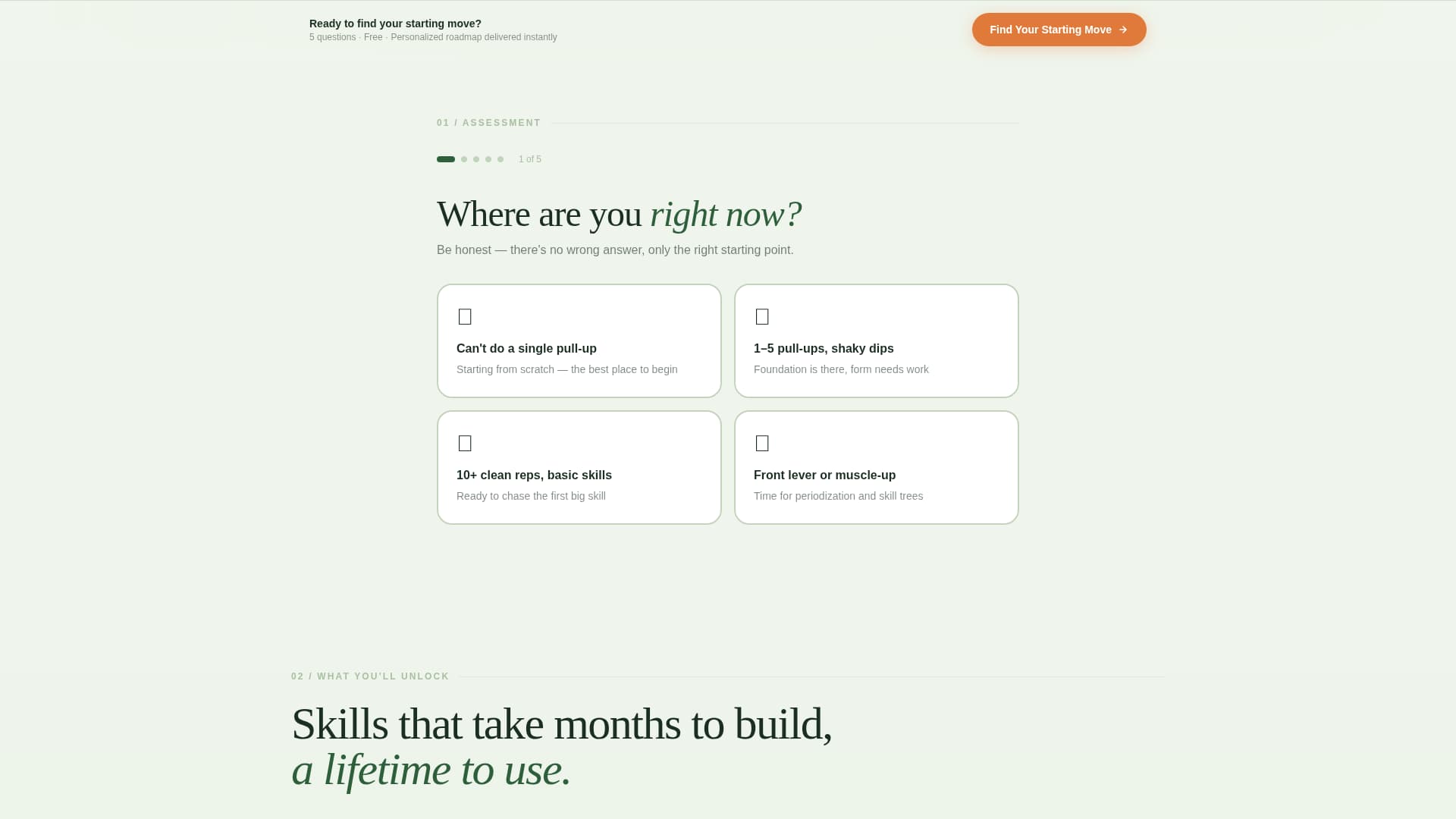 Bodyweight - Personalized Calisthenics Landing Page Template