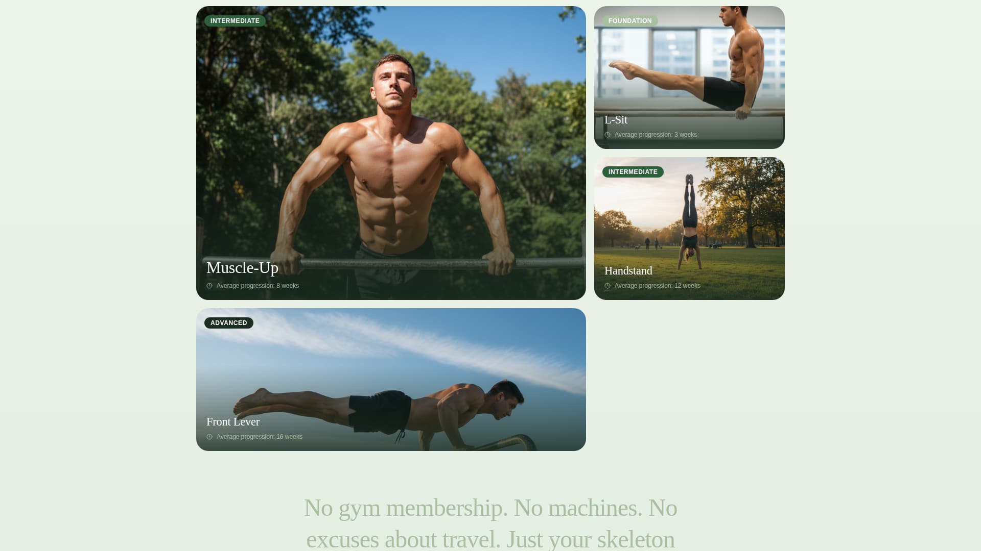 Bodyweight - Personalized Calisthenics Landing Page Template
