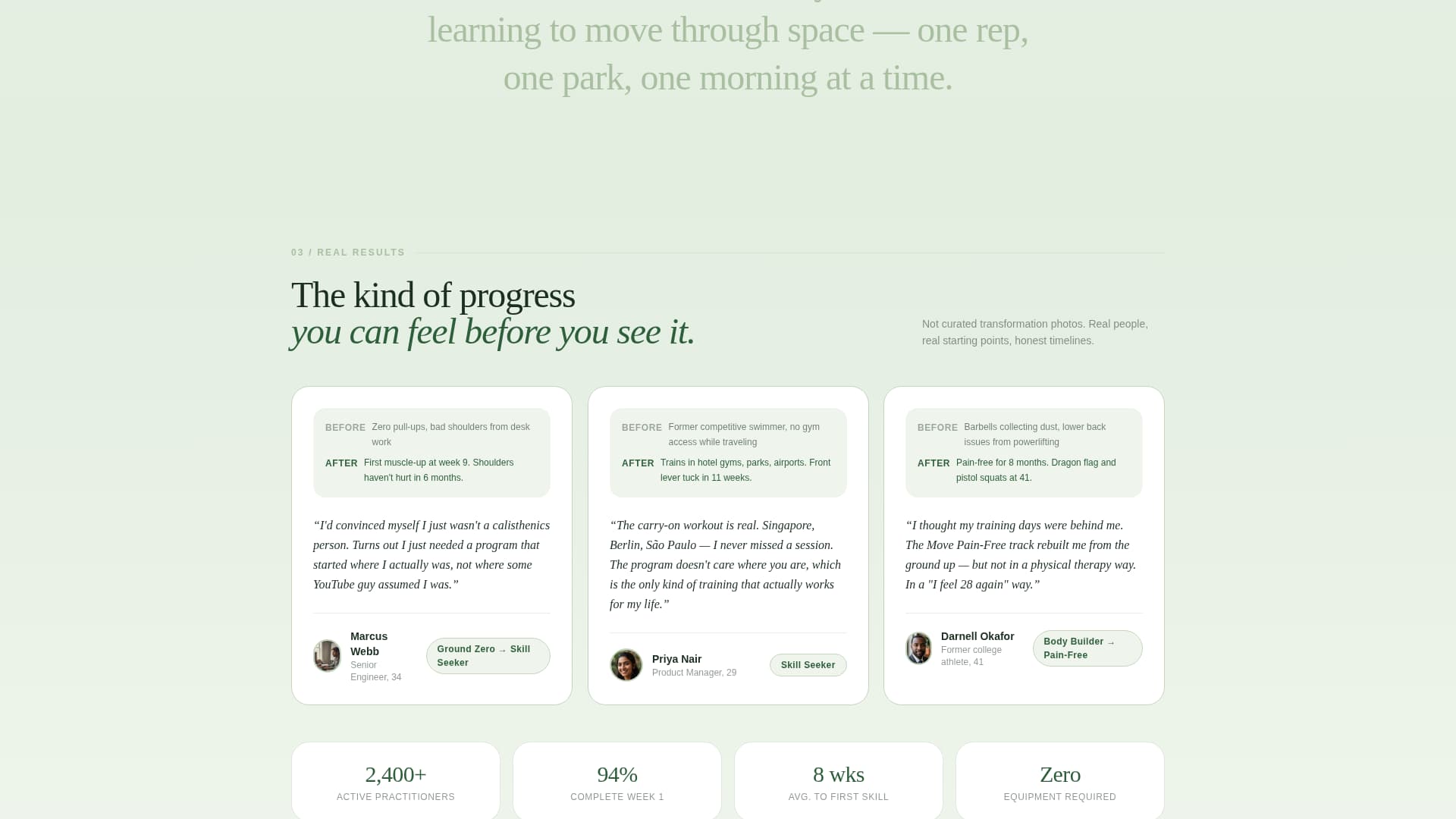 Bodyweight - Personalized Calisthenics Landing Page Template