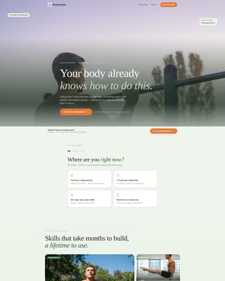 Bodyweight - Personalized Calisthenics Landing Page Template