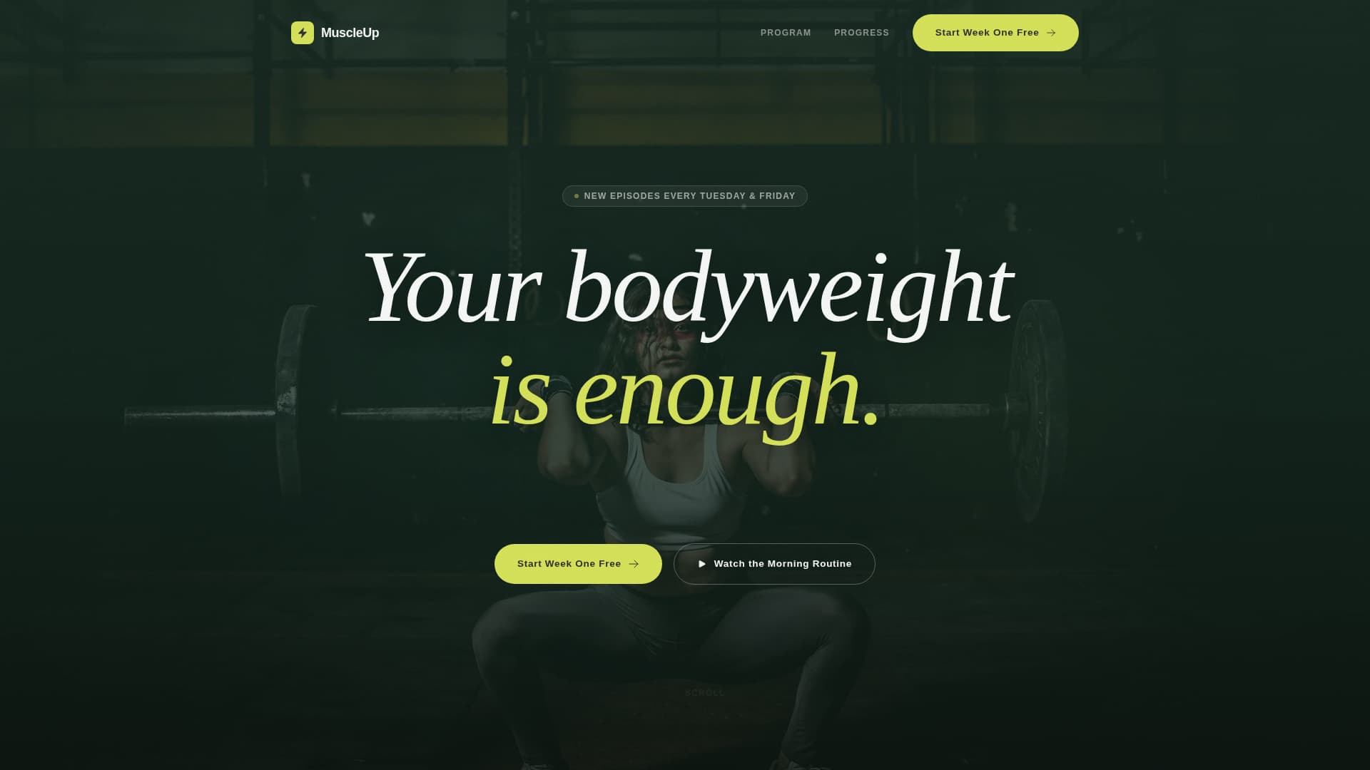 Muscleup - Dynamic Calisthenics Landing Page Template
