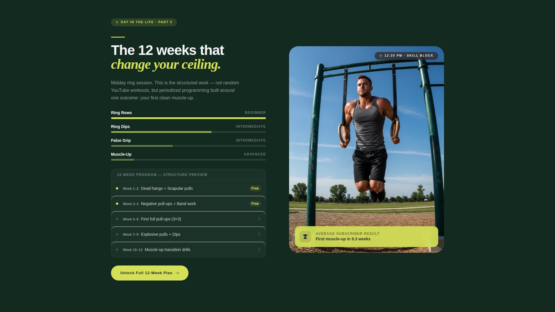 Muscleup - Dynamic Calisthenics Landing Page Template