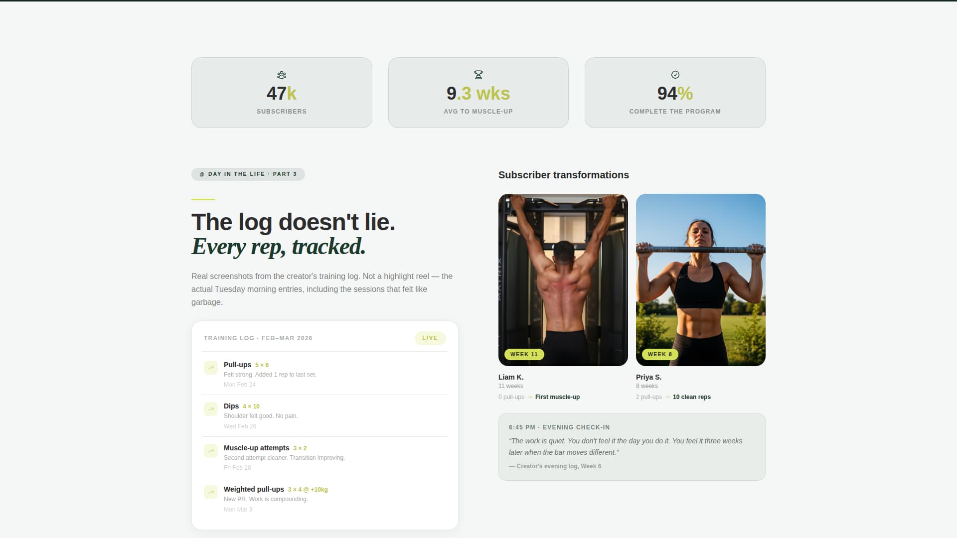 Muscleup - Dynamic Calisthenics Landing Page Template