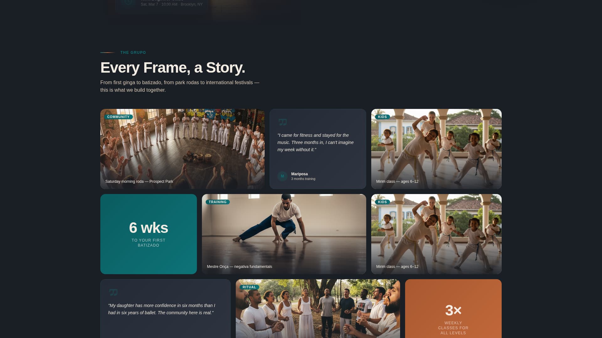 Ginga - Dynamic Capoeira Landing Page Template