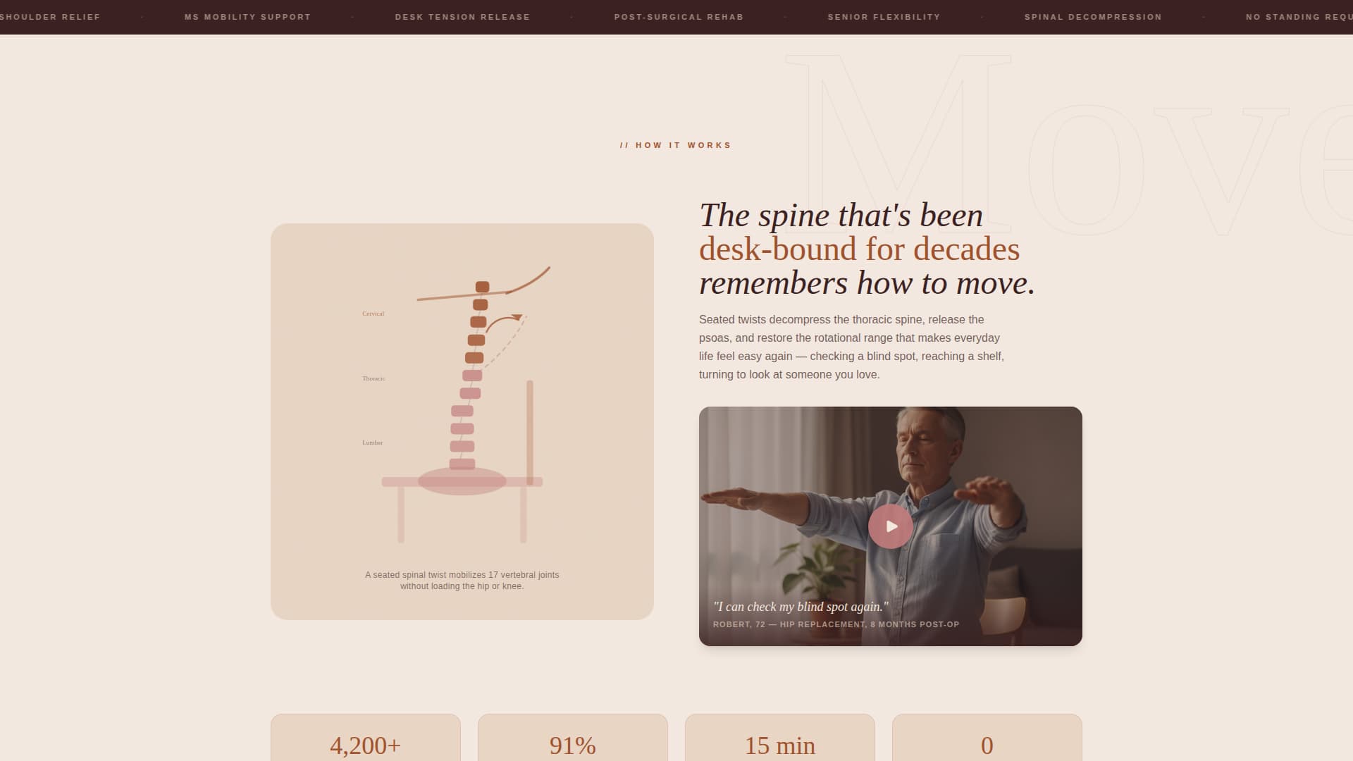 Unfold - Empowering Chair Yoga Landing Page Template