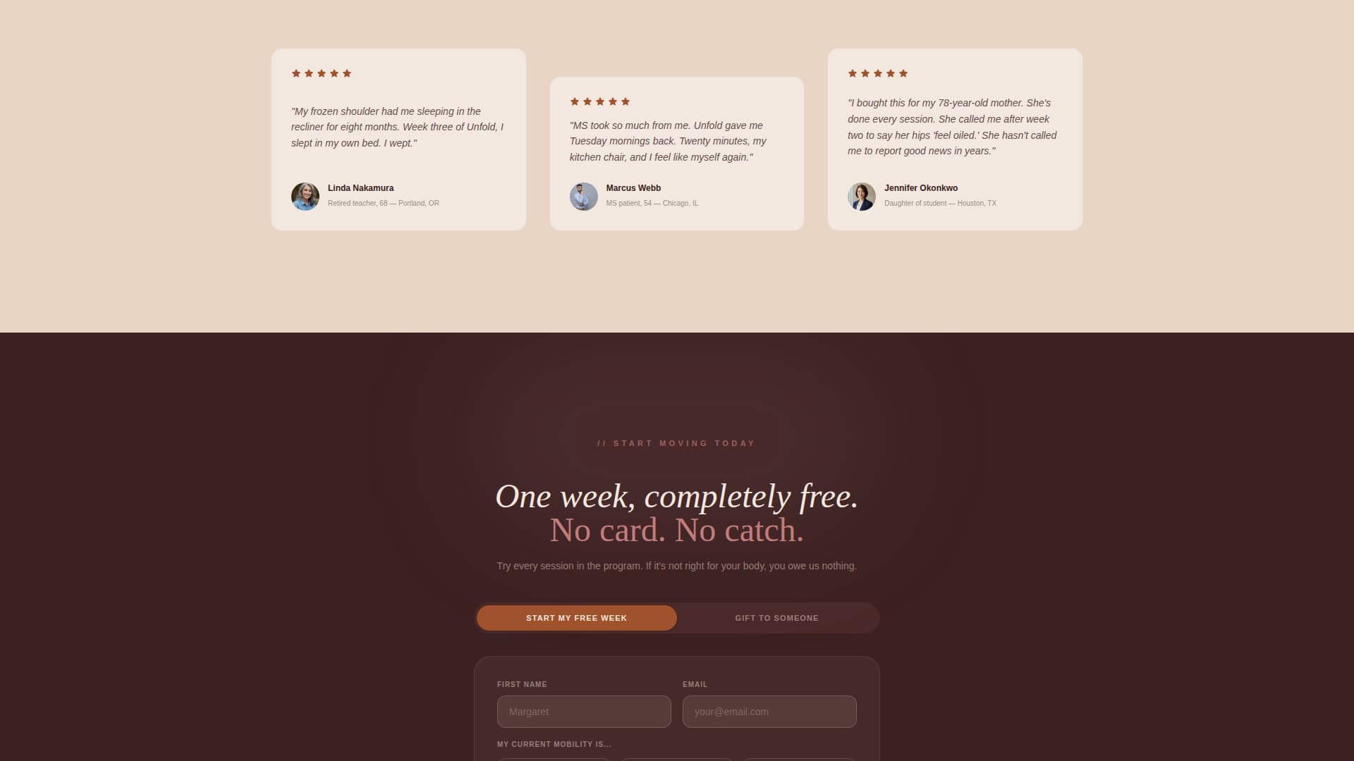 Unfold - Empowering Chair Yoga Landing Page Template