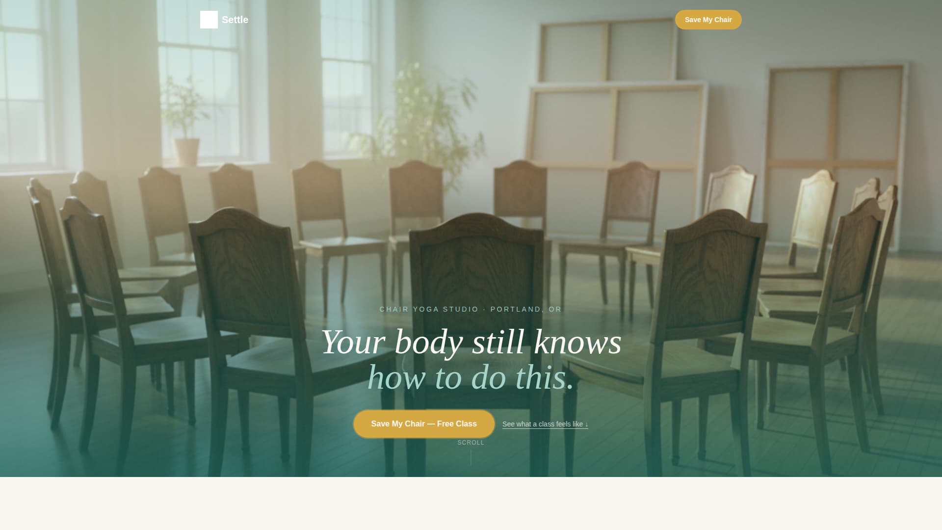 Settle - Restorative Yoga Landing Page Template