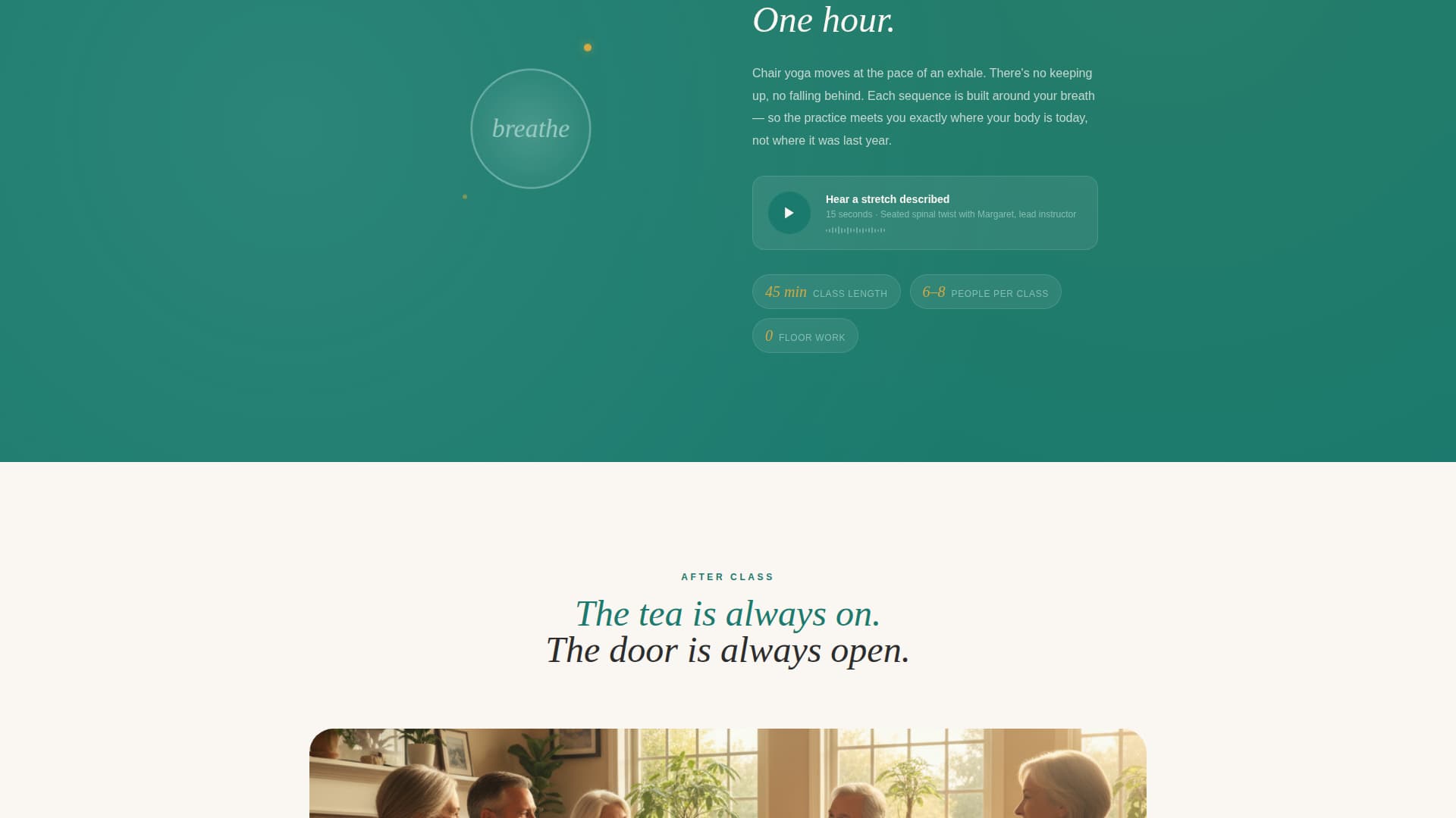 Settle - Restorative Yoga Landing Page Template