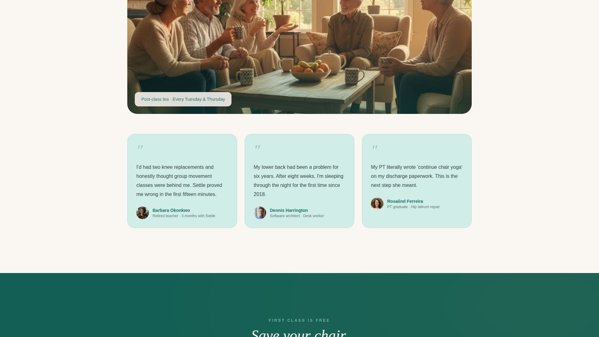 Settle - Restorative Yoga Landing Page Template