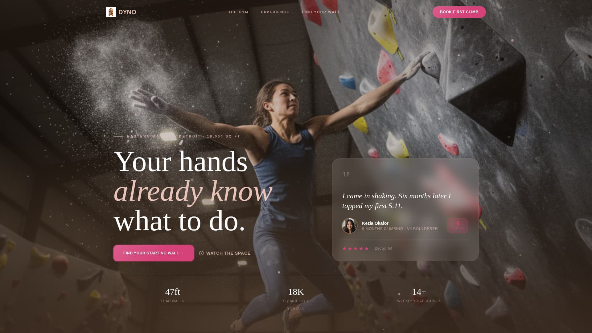 Dyno - Electrifying Climbing Landing Page Template