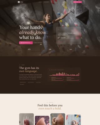 Climbing Gym Website Template with Wall Finder Quiz
