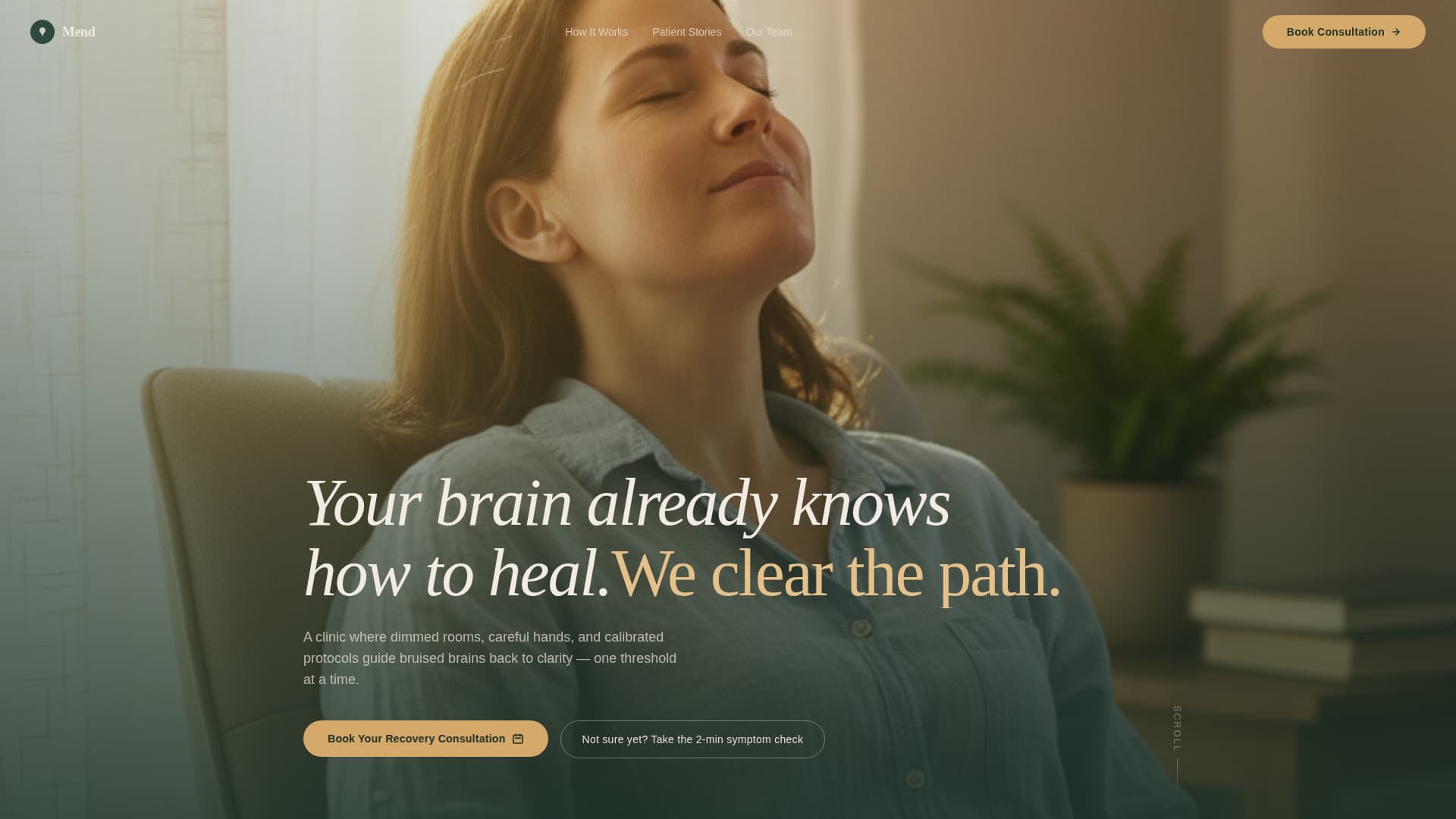 Clarity - Immersive Neuro Rehab Landing Page Template
