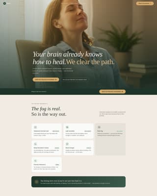 Clarity - Immersive Neuro Rehab Landing Page Template