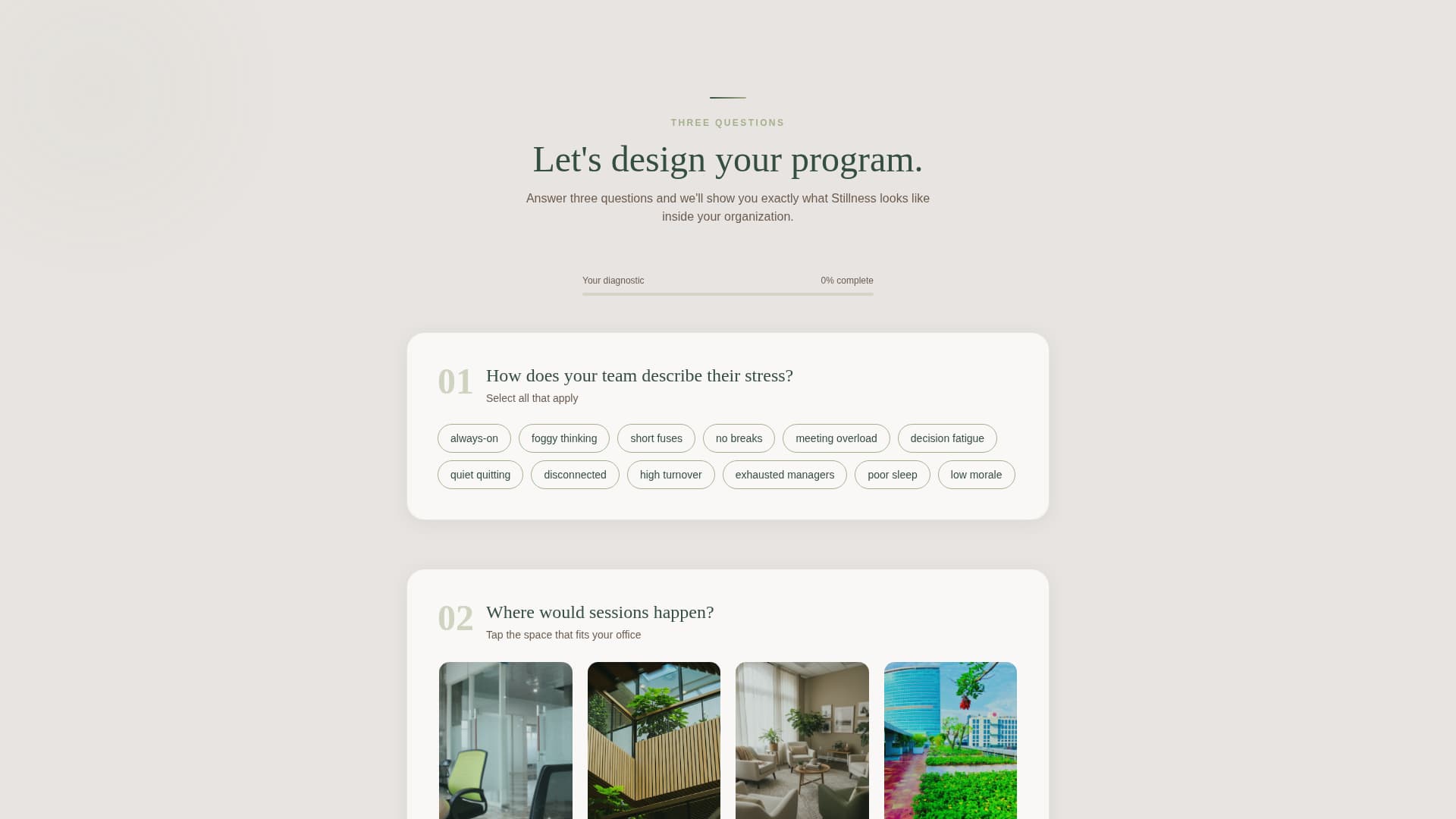 Stillness - Mindful Corporate Landing Page Template