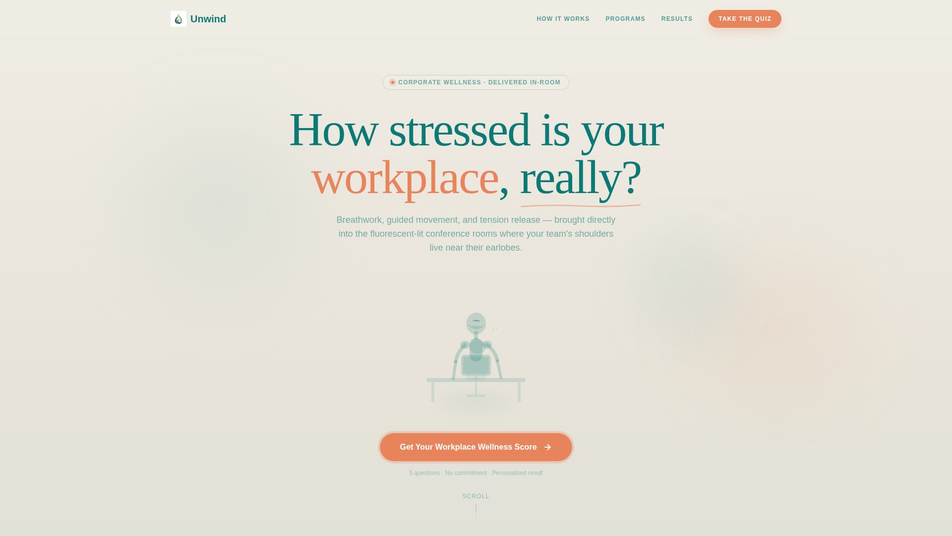 Unwind - Restorative Corporate Landing Page Template