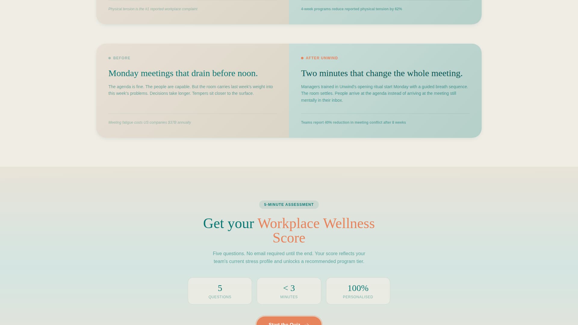 Unwind - Restorative Corporate Landing Page Template