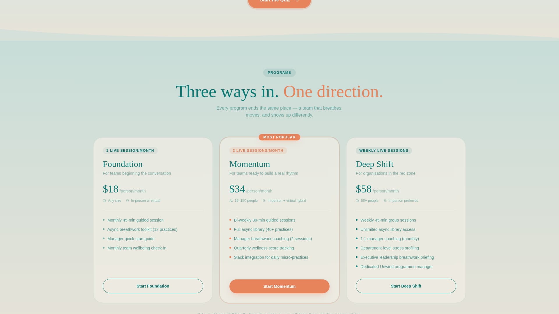 Unwind - Restorative Corporate Landing Page Template