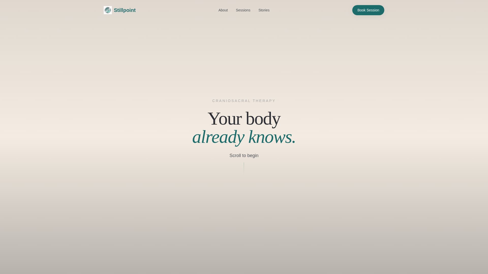 Stillpoint - Healing Craniosacral Landing Page Template