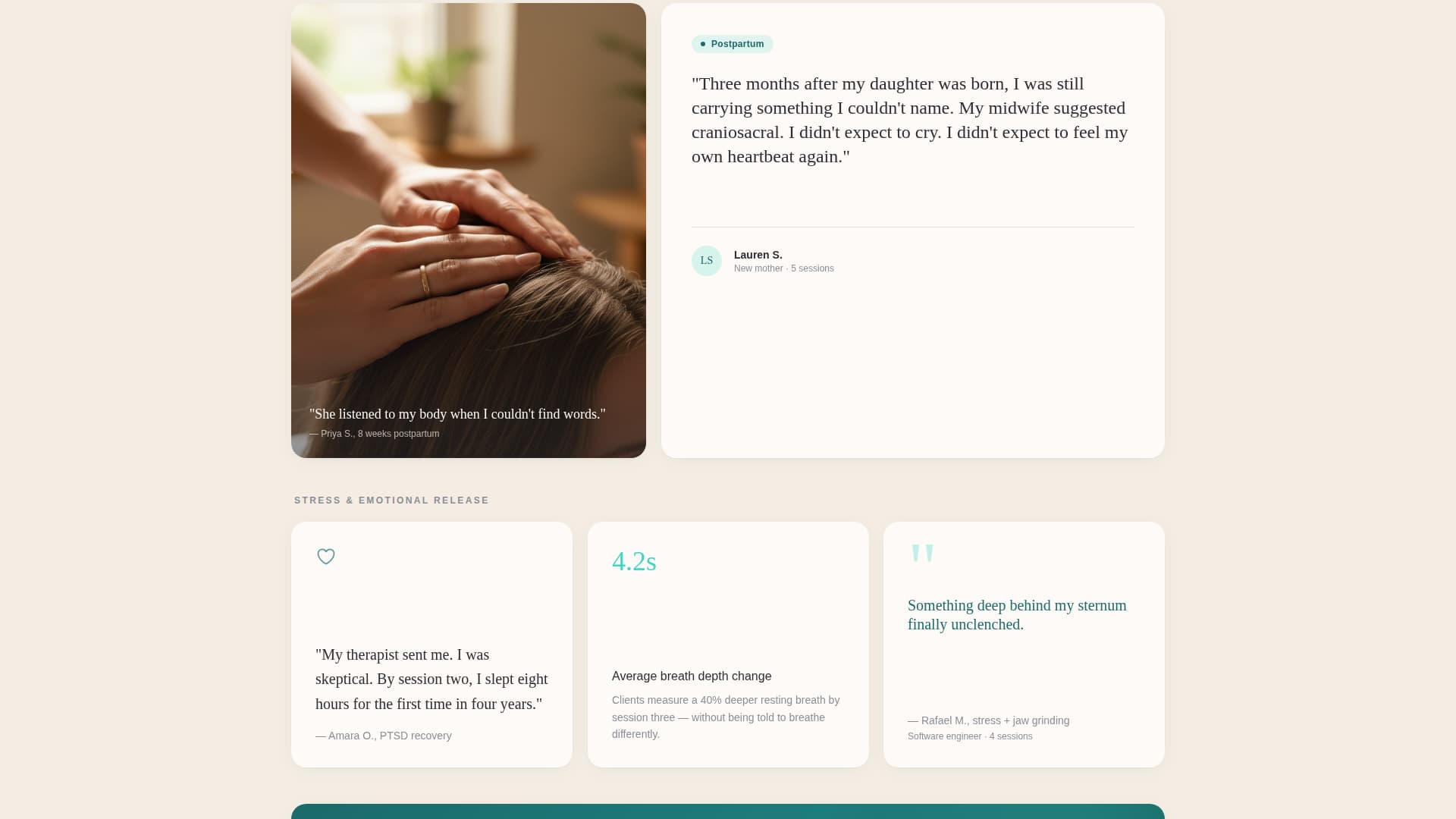 Stillpoint - Healing Craniosacral Landing Page Template