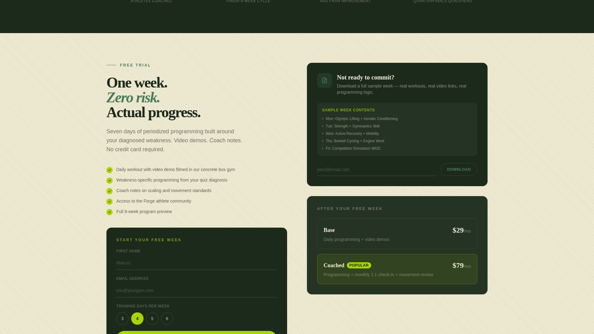 Forge - Structured CrossFit Landing Page Template
