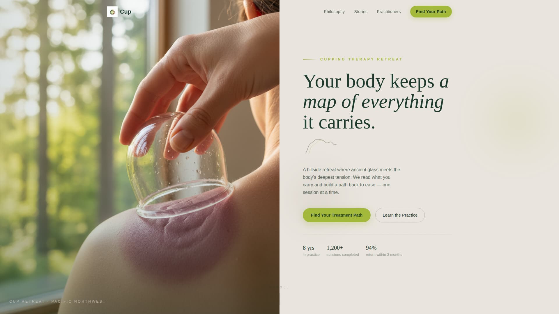 Cup - Restorative Cupping Therapy Landing Page Template