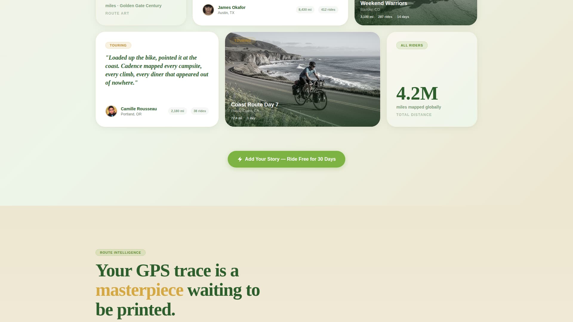 Cadence - Dynamic Cycling Landing Page Template