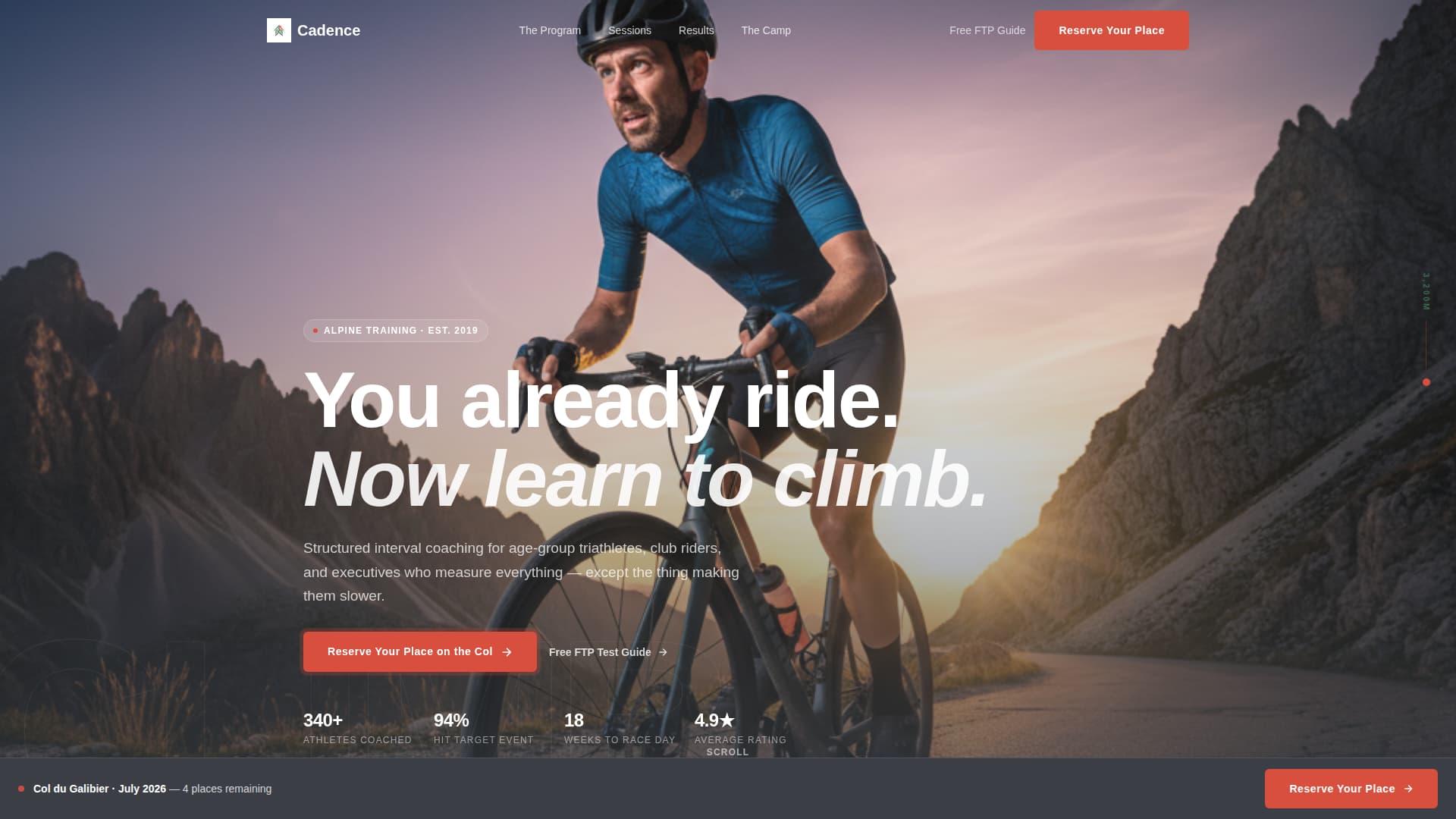Cycling - Premium Coaching Landing Page Template