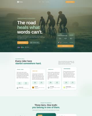 Cycling - Modern Community Landing Page Template