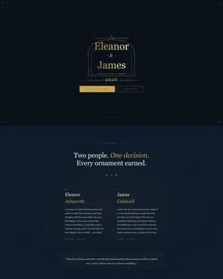Deco - Art Deco Grand Wedding Invitation Landing Page Template