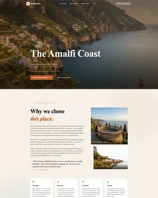 Wanderlust - Cinematic Destination Wedding Landing Page Template