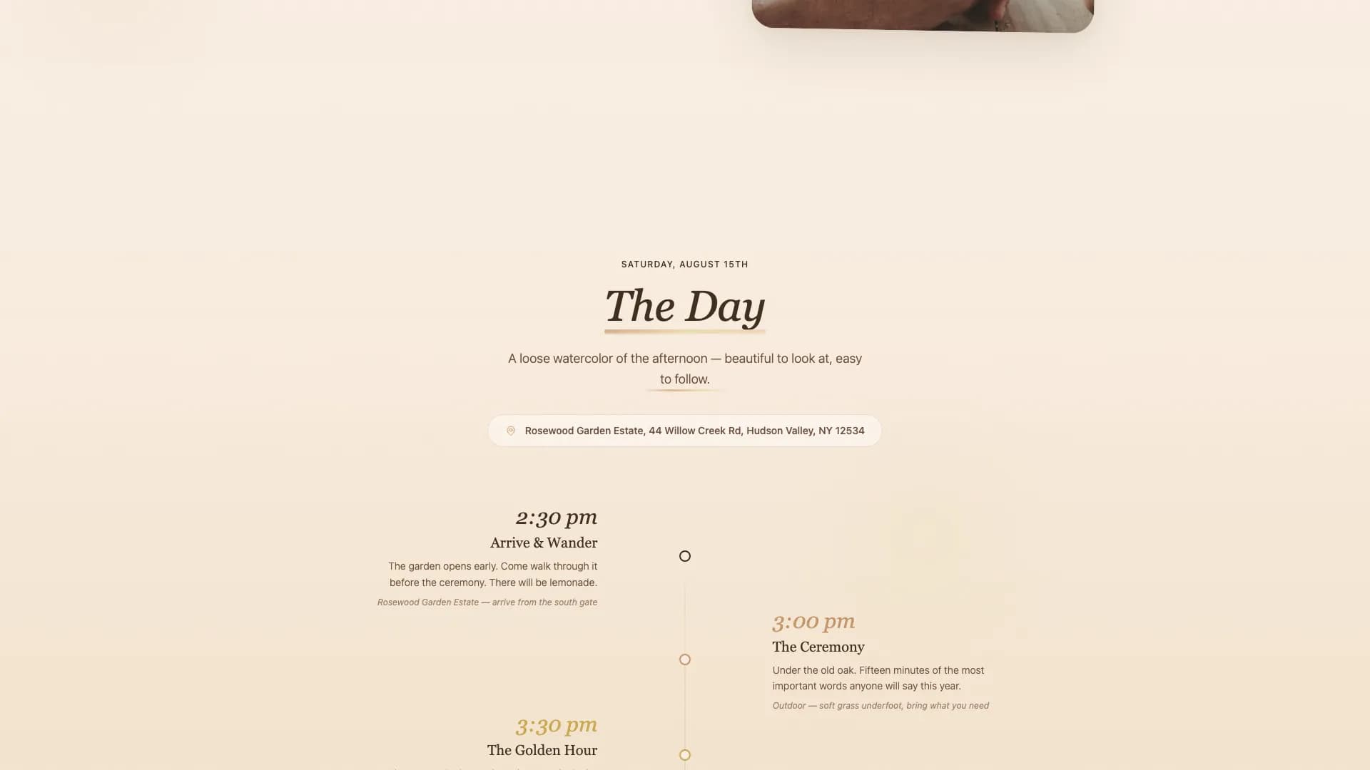 Garden - Golden Hour Watercolor Wedding Invitation Landing Page Template