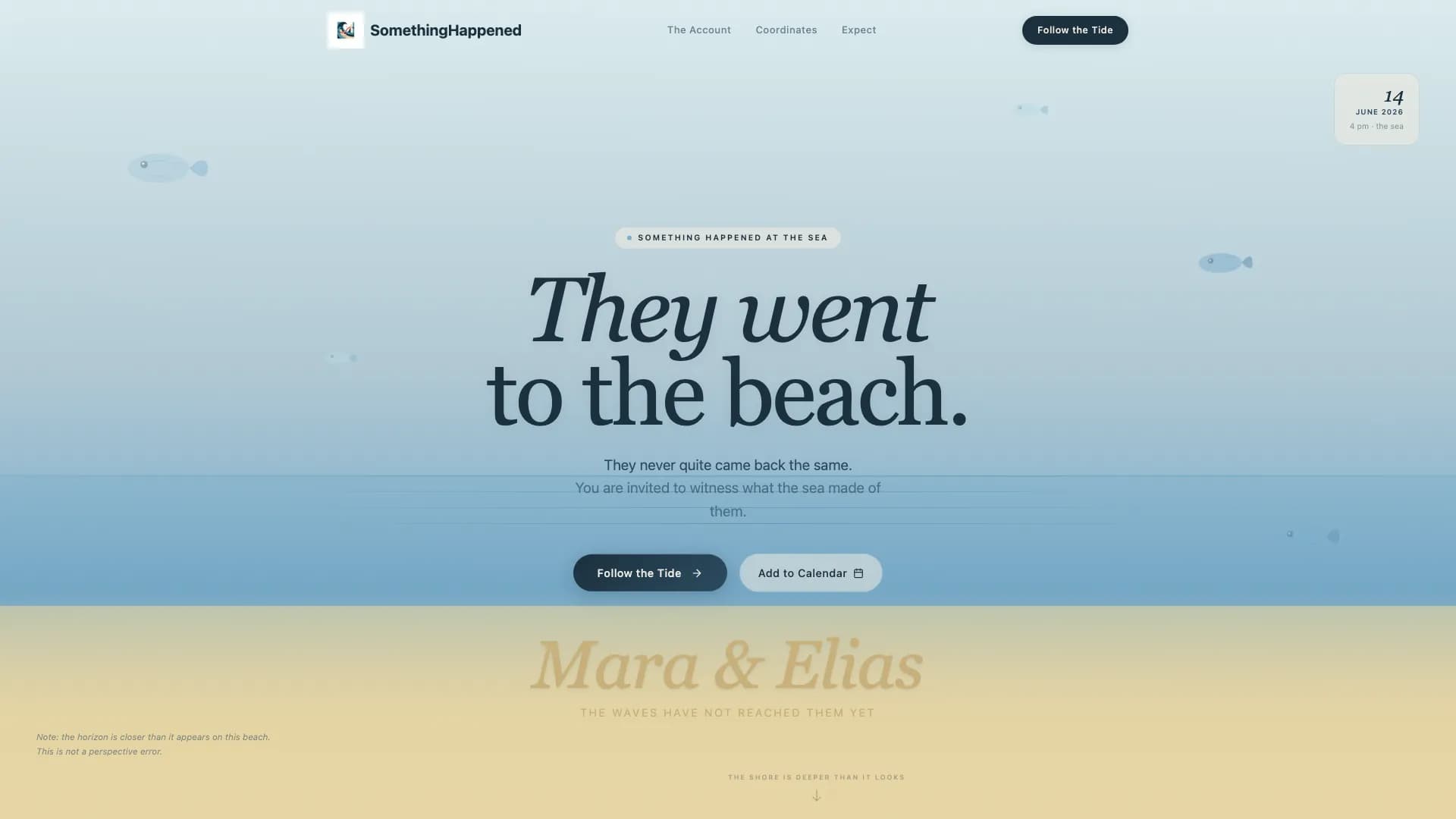Seascape — Poetic Destination Wedding Landing Page Template