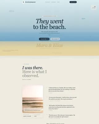 Seascape — Poetic Destination Wedding Landing Page Template