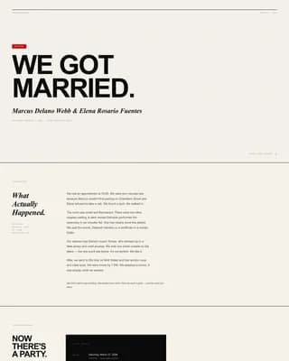 Jubilee — Intimate Elopement Announcement Landing Page Template