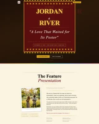 Marquee - Vintage Queer Joy LGBTQ+ Wedding Landing Page Template