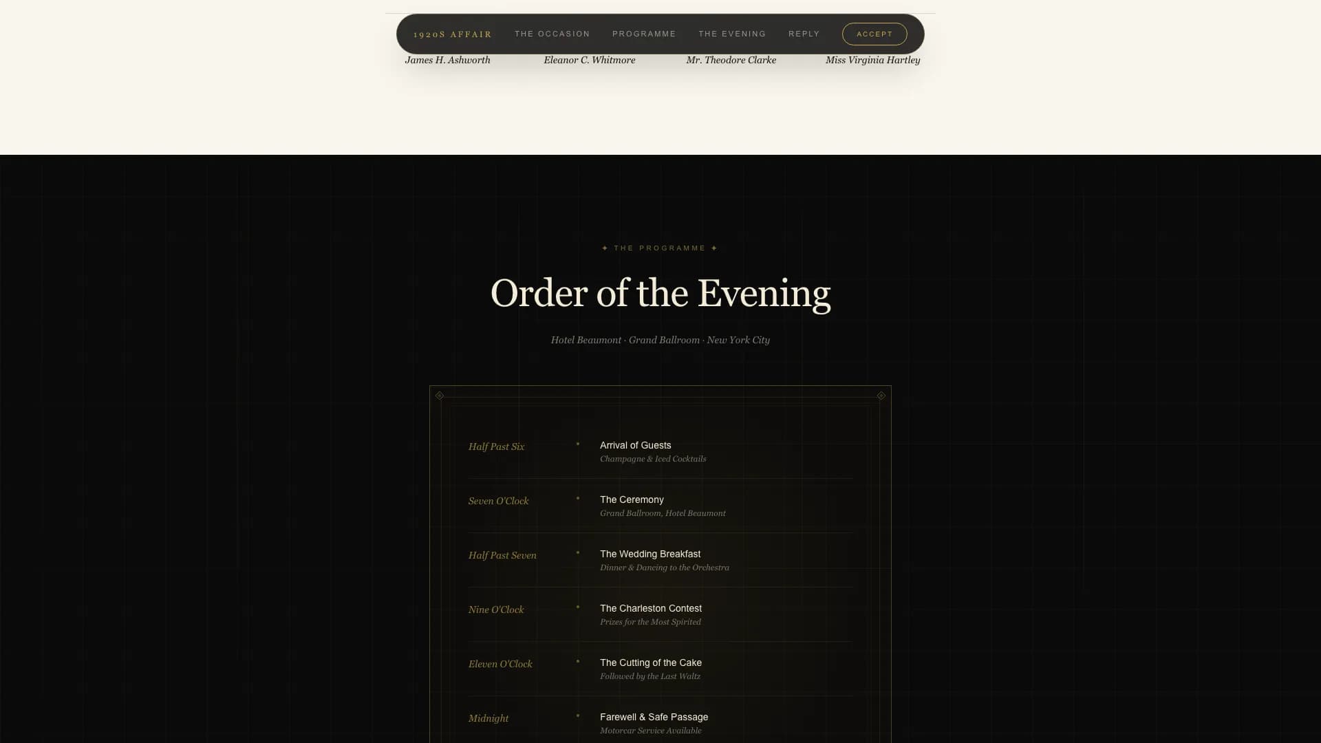 Deco — Immersive Themed Wedding Landing Page Template