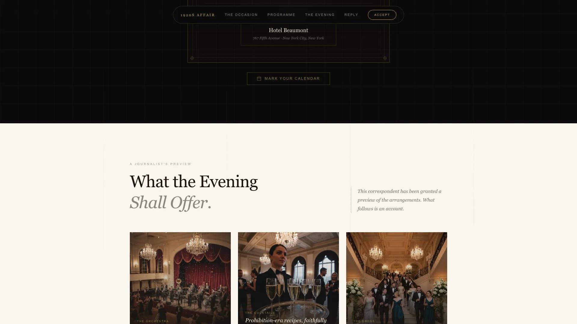 Deco — Immersive Themed Wedding Landing Page Template