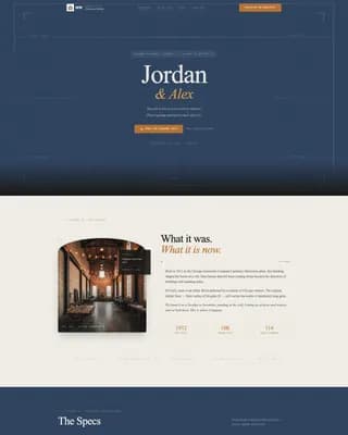 Warehouse - Industrial Warmth Vintage Wedding Landing Page Template