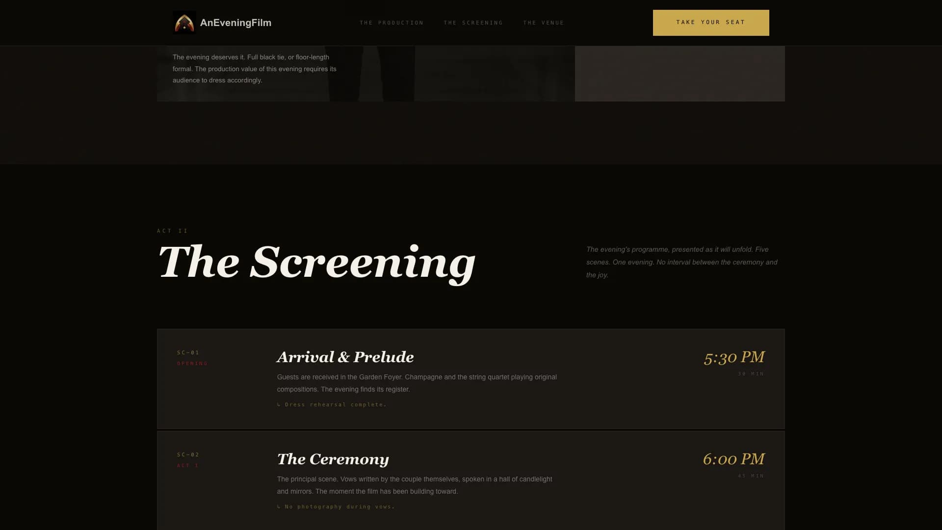 Premiere — Cinematic Luxury Wedding Landing Page Template