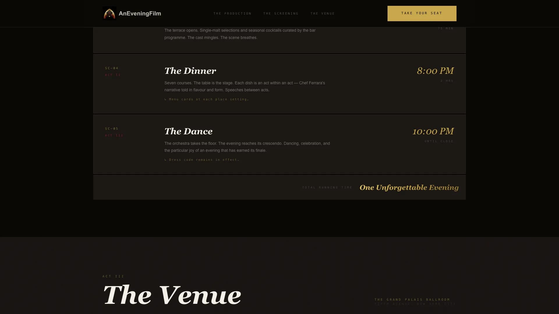 Premiere — Cinematic Luxury Wedding Landing Page Template