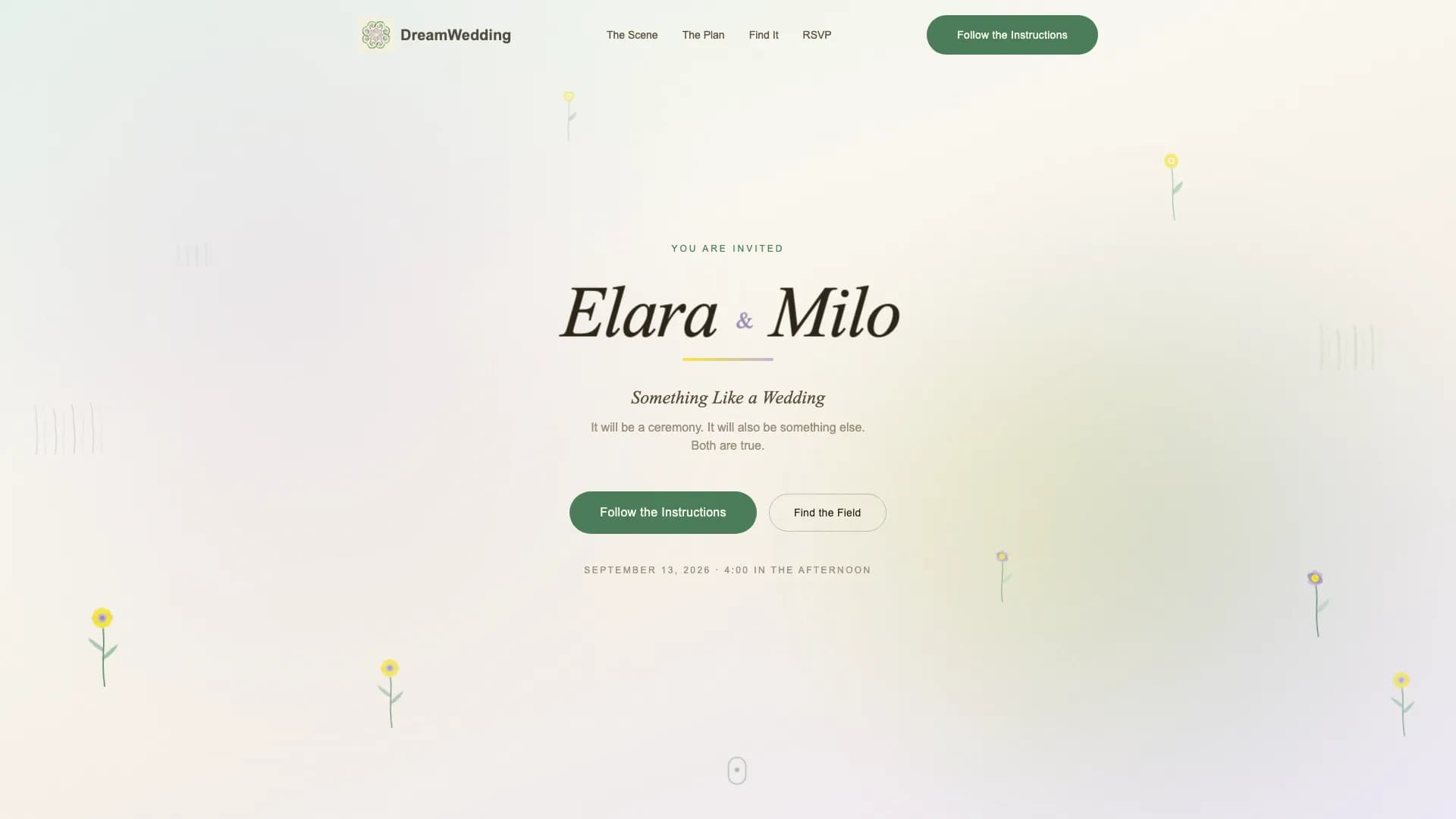 Enchant — Whimsical Bohemian Invitation Landing Page Template