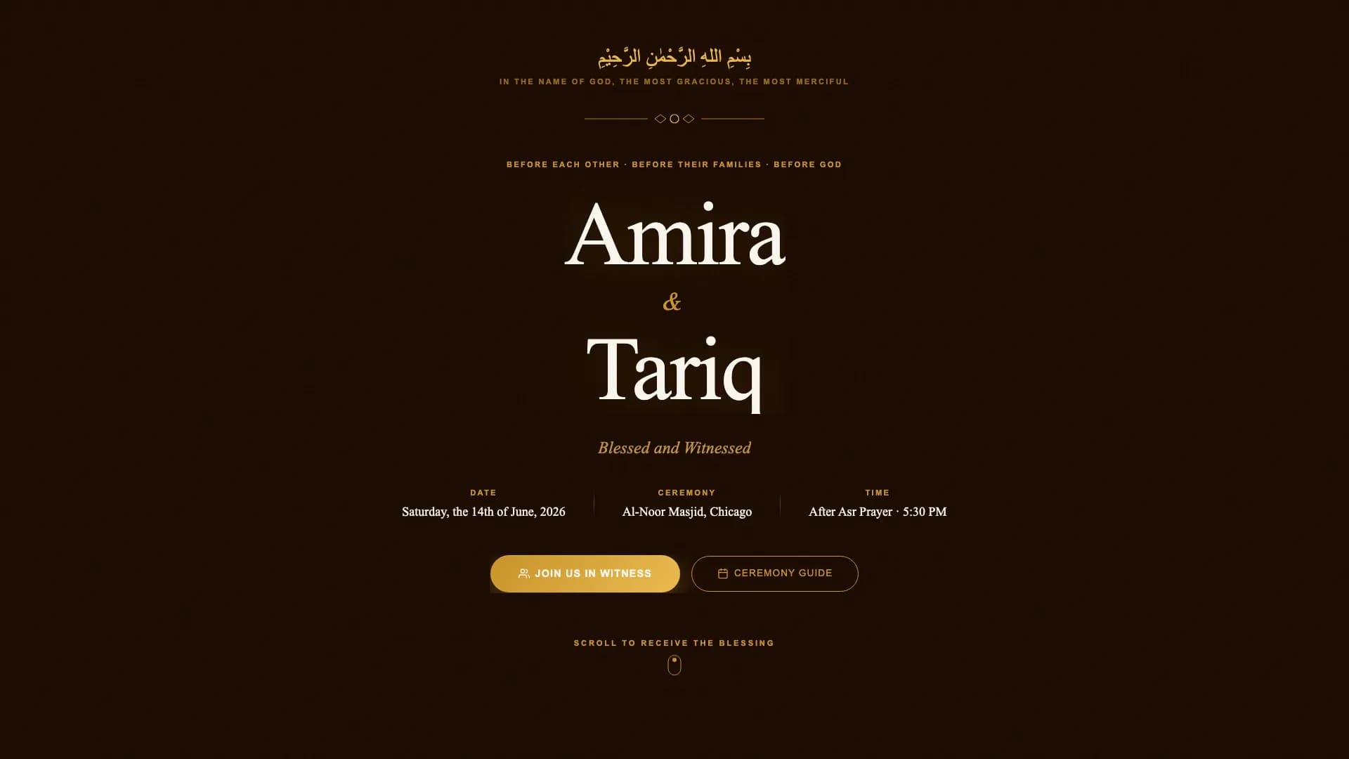 Sanctify — Devoted Faith Ceremony Landing Page Template