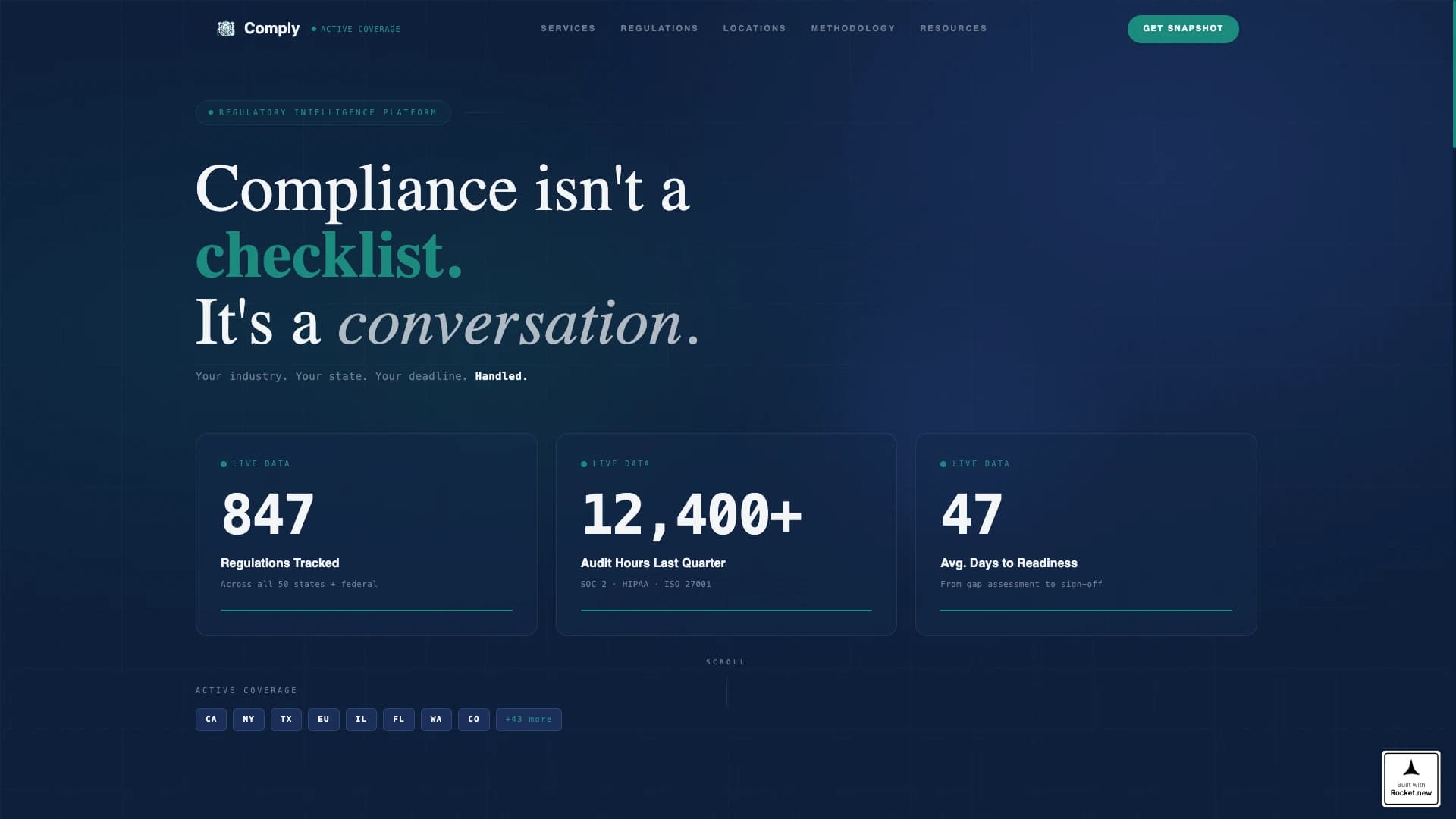 Comply - Authoritative Compliance Landing Page Template