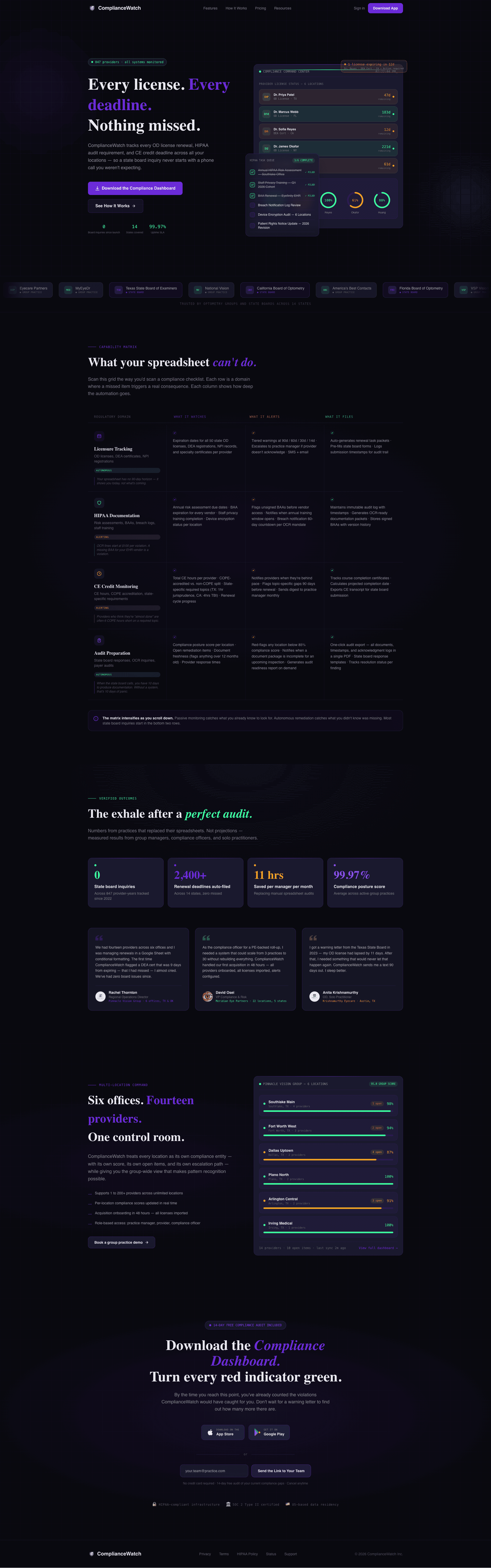 Comply - Powerful Optometry Landing Page Template